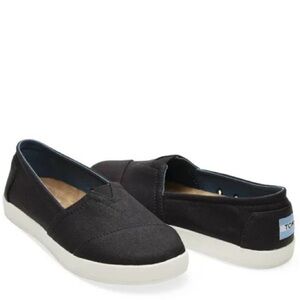 Black Toms Canvas Slip On